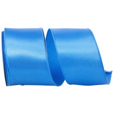 2.5 Inch Turquoise Satin Ribbon With Wired Edges, 10 Yard Spool (1 Spool) SALE ITEM